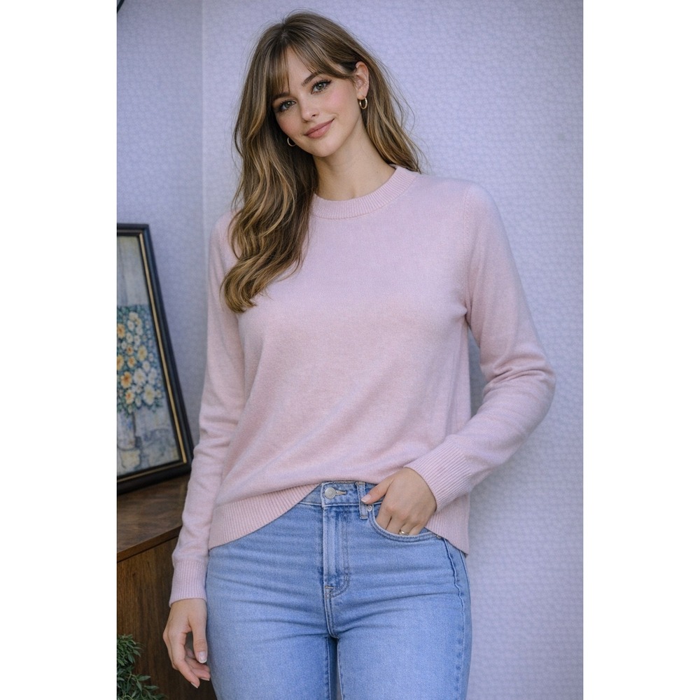 3.1 Phillip Lim Pink Cashmere Crewneck Sweater Stretch Cashmere Knit‎ Size S